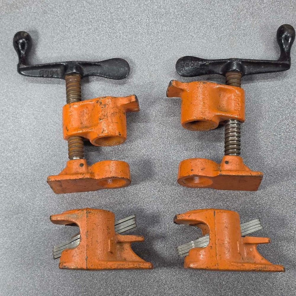 Pony Pipe Clamp Fixture Set 3/4 Inch Orange Good Heavy Duty Woodworking 5004